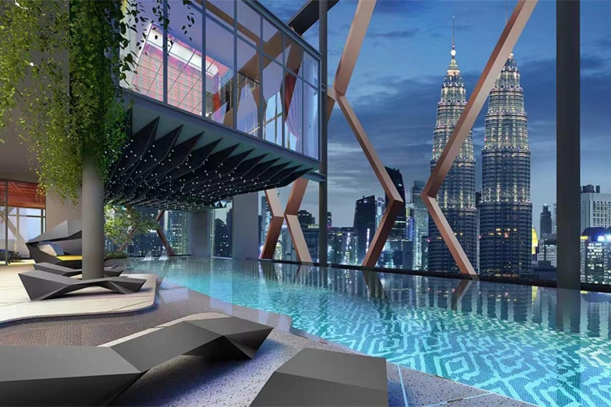 Апартаменты Borderless Swimming Pool - Invincible Twin Towers View - Free Wifi Kampong Gombak Utara Экстерьер фото